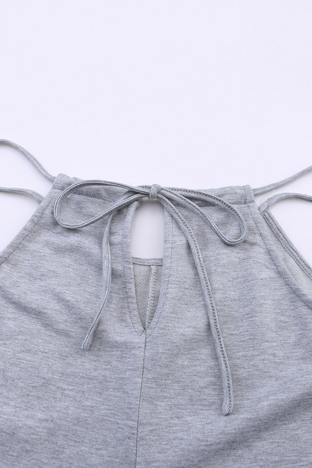 Gray Loose Fit Side Pockets Spaghetti Strap Wide Leg Jumpsuit Jumpsuits & Rompers JT's Designer Fashion