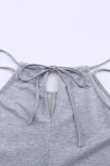 Gray Loose Fit Side Pockets Spaghetti Strap Wide Leg Jumpsuit Jumpsuits & Rompers JT's Designer Fashion