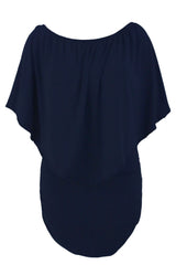 Multiple Dressing Layered Dark Blue Mini Poncho Dress Mini Dresses JT's Designer Fashion