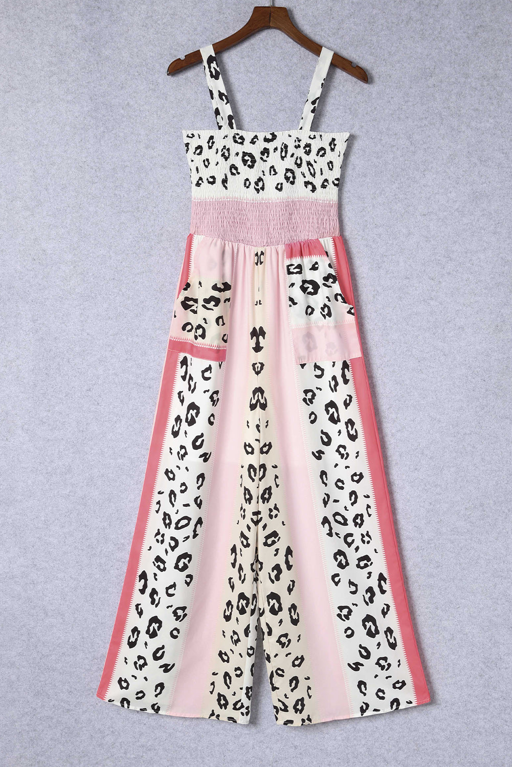Leopard Color Block Mix Print Pocketed Jumpsuit Jumpsuits & Rompers JT's Designer Fashion