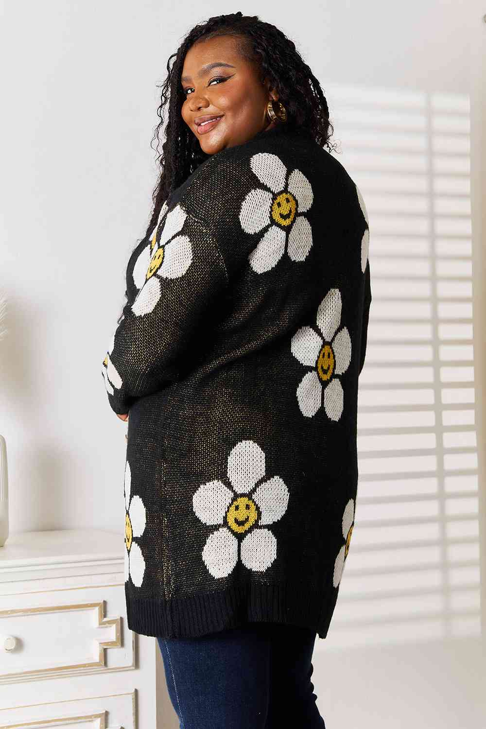 Double Take Floral Button Down Longline Cardigan JT's Designer Fashion