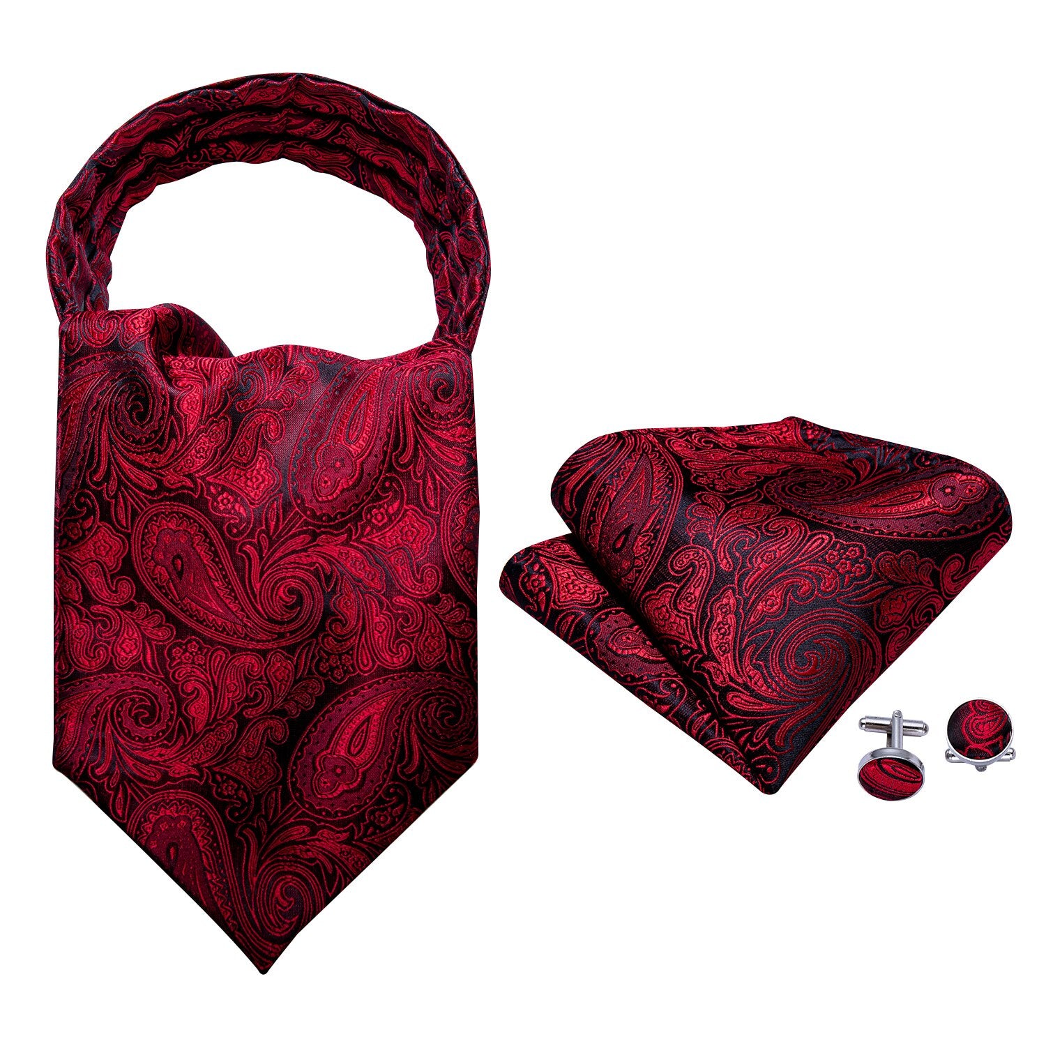 Silk Cravat Ascot Tie Set For Men Men's Accessories JT's Designer Fashion