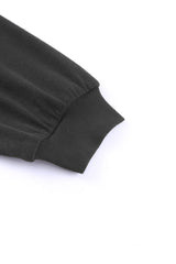Black Buttoned High and Low Hem Hoodie Sweatshirts & Hoodies JT's Designer Fashion
