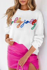 Bright White Holly Jolly Round Neck Casual Sweater Sweaters & Cardigans JT's Designer Fashion
