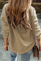 Parchment Quilted Patchwork Exposed Seam Hoodie Sweatshirts & Hoodies JT's Designer Fashion