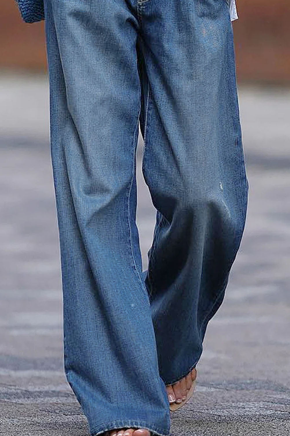 Blue Slouchy Wide Leg Jeans Jeans JT's Designer Fashion