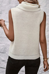 Snow White Central Seam Cowl Neck Sweater Vest Sweaters & Cardigans JT's Designer Fashion