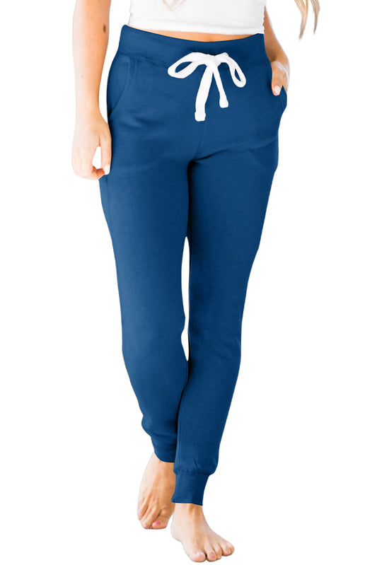 Sail Drawstring Waist Pocketed Joggers Bottoms JT's Designer Fashion