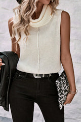 Snow White Central Seam Cowl Neck Sweater Vest Sweaters & Cardigans JT's Designer Fashion