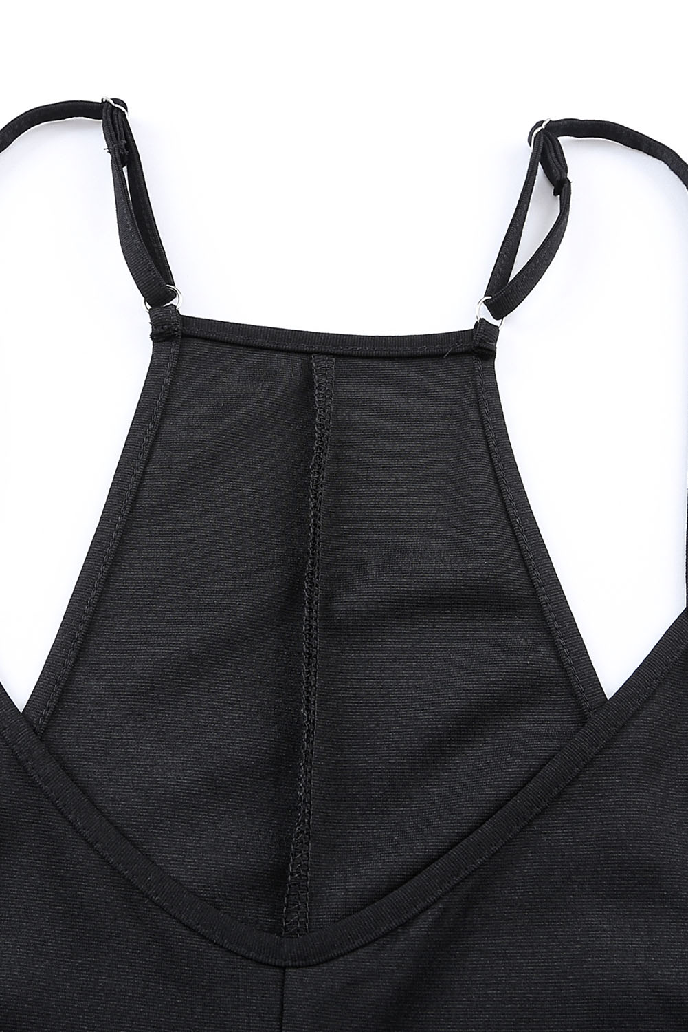 Black Pocketed Adjustable Spaghetti Strap Straight Leg Jumpsuit Jumpsuits & Rompers JT's Designer Fashion