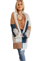 Multicolor Plus Size Colorblock Knit Cardigan Plus Size JT's Designer Fashion