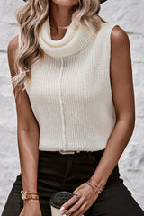 Snow White Central Seam Cowl Neck Sweater Vest Sweaters & Cardigans JT's Designer Fashion