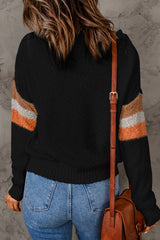 Multicolor Chevron Striped Drop Shoulder Sweater Sweaters & Cardigans JT's Designer Fashion