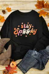 Black Halloween stay Spooky Graphic Sweatshirt Graphic Sweatshirts JT's Designer Fashion