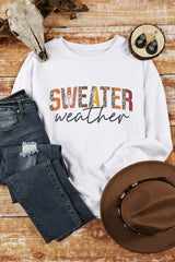 White Sweater Weather Vibrant Monogram Sweatshirt Graphic Sweatshirts JT's Designer Fashion