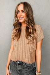 Flaxen Clever Moment Cable Knit Top Sweaters & Cardigans JT's Designer Fashion
