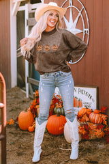 Brown Let's Get Smashed Halloween Pumpkin Graphic Sweatshirt Graphic Sweatshirts JT's Designer Fashion