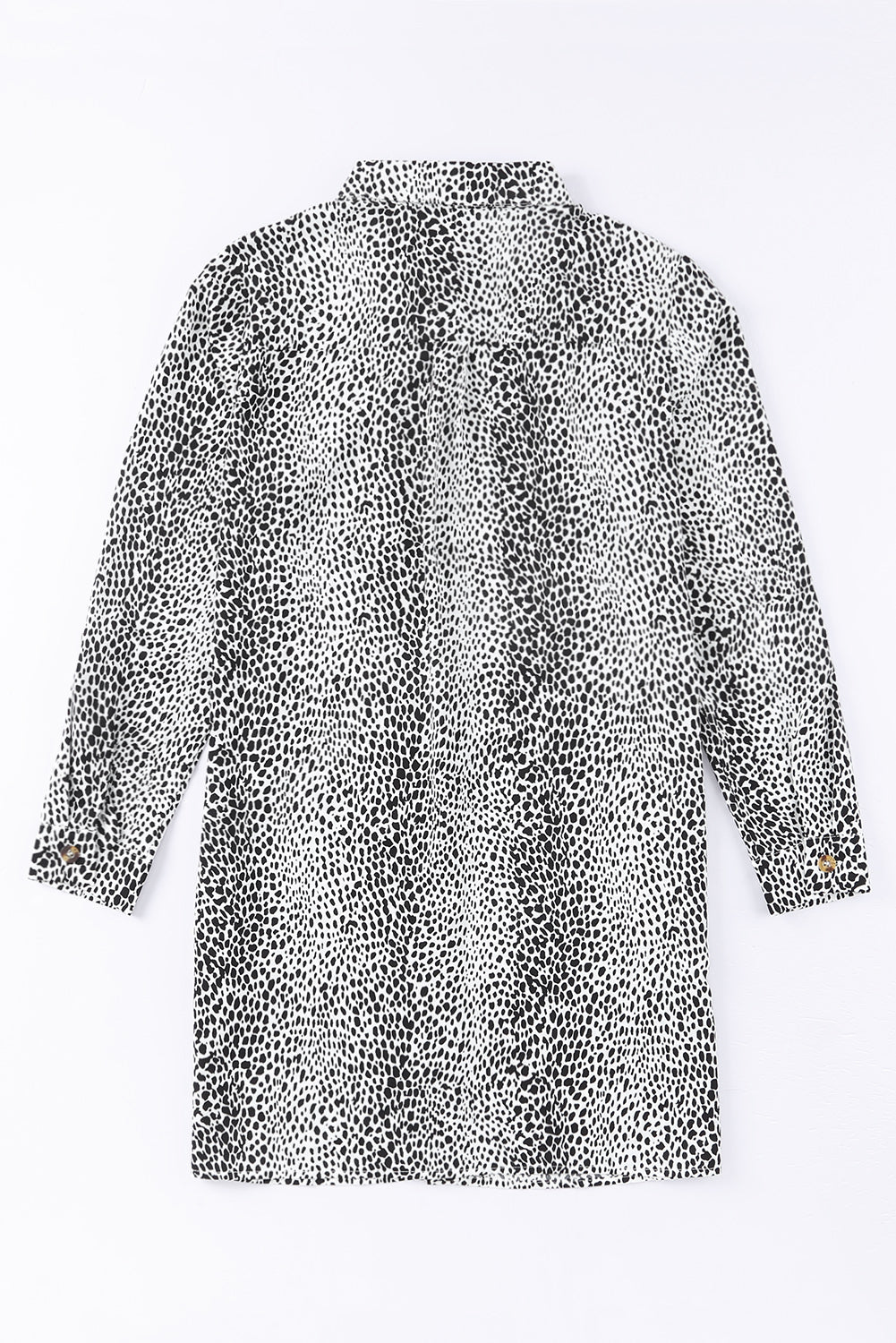 Long Sleeve Leopard Animal Print Shirt Dress Mini Dresses JT's Designer Fashion