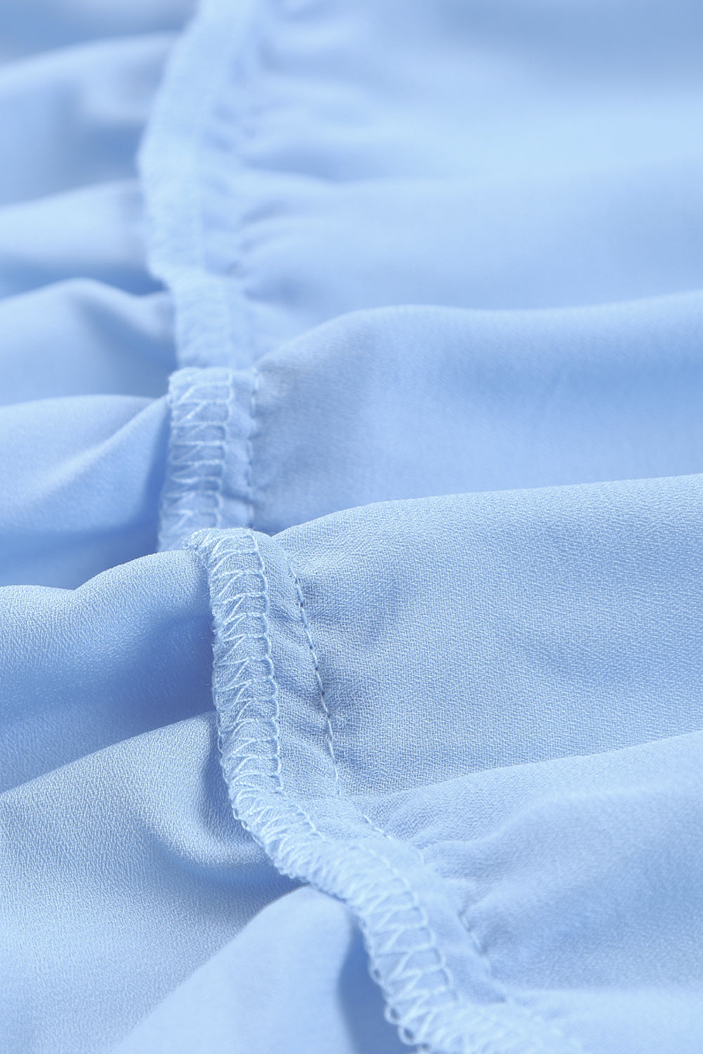 Light Blue V Neck Long Sleeve Ruffle Tiered Mini Dress Mini Dresses JT's Designer Fashion