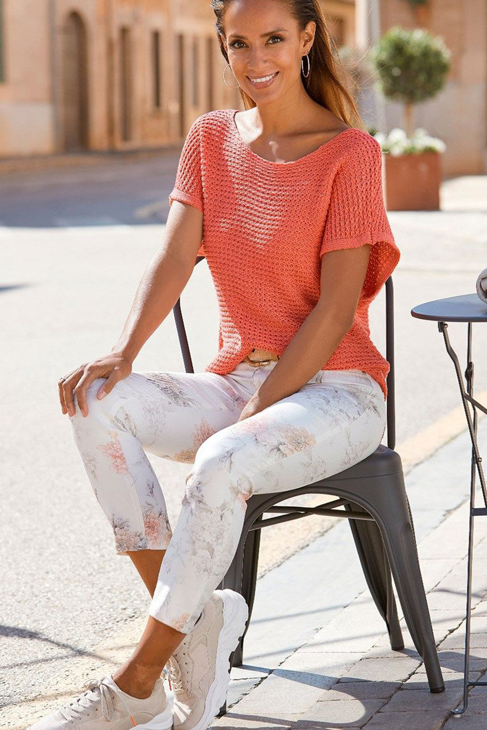 Red Clay Solid Loose Knit Short Dolman Sleeve Sweater Sweaters & Cardigans JT's Designer Fashion