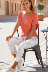 Red Clay Solid Loose Knit Short Dolman Sleeve Sweater Sweaters & Cardigans JT's Designer Fashion