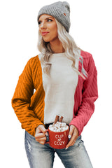 Multicolor Colorblock Textured Drop Shoulder Sweater Sweaters & Cardigans JT's Designer Fashion