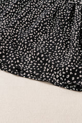 Black Leopard Print Belted V Neck Short Sleeve Romper Jumpsuits & Rompers JT's Designer Fashion