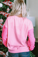 LOVE Heart Sequin Dropped Shoulder Sweatshirt Graphic Sweatshirts JT's Designer Fashion