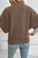 Desert Palm Mock Neck Batwing Sleeve Knit Sweater Sweaters & Cardigans JT's Designer Fashion