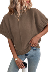 Desert Palm Mock Neck Batwing Sleeve Knit Sweater Sweaters & Cardigans JT's Designer Fashion