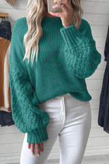Verdant Cable Knit Sleeve Drop Shoulder Sweater Sweaters & Cardigans JT's Designer Fashion