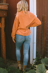 Orange Pumpkin Smile Face Graphic Sweatshirt Graphic Sweatshirts JT's Designer Fashion