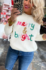 Snow White Holly Jolly Round Neck Casual Sweater Sweaters & Cardigans JT's Designer Fashion