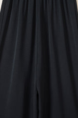 Black Smocked Sleeveless Wide Leg Jumpsuit with Pockets Jumpsuits & Rompers JT's Designer Fashion