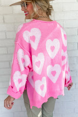 Bonbon Pearl Beaded Floral Drop Shoulder Sweater Sweaters & Cardigans JT's Designer Fashion