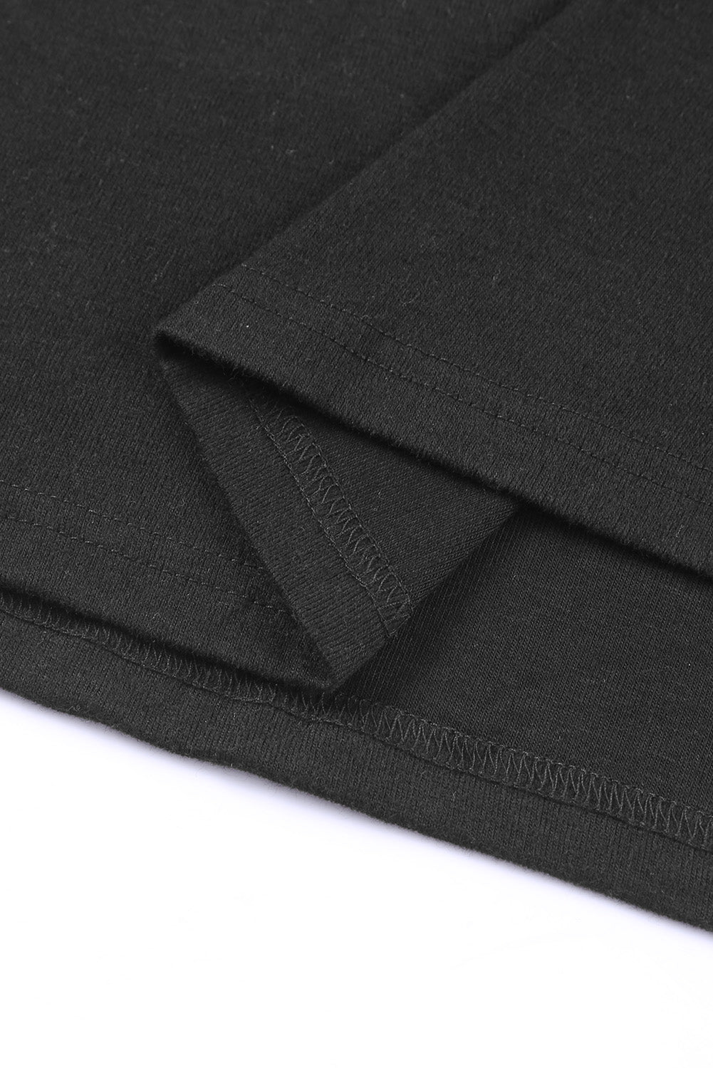 Black Buttoned High and Low Hem Hoodie Sweatshirts & Hoodies JT's Designer Fashion