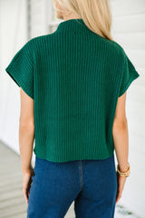 Blackish Green Patch Pocket Ribbed Knit Short Sleeve Sweater Sweaters & Cardigans JT's Designer Fashion