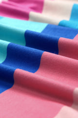 Multicolor Color Block Striped Bow Knot Straps Long Dress Maxi Dresses JT's Designer Fashion