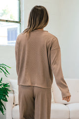 Smoke Gray Loose Textured Pullover and Pants Outfit Bottoms JT's Designer Fashion