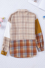 Gold Brick Plus Size Plaid Colorblock Shirt Jacket Plus Size JT's Designer Fashion