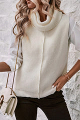 Snow White Central Seam Cowl Neck Sweater Vest Sweaters & Cardigans JT's Designer Fashion