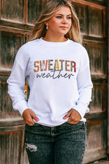 White Sweater Weather Vibrant Monogram Sweatshirt Graphic Sweatshirts JT's Designer Fashion
