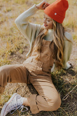 Khaki Multi Pocket Vintage Buckle Strap Denim Overalls Bottoms JT's Designer Fashion