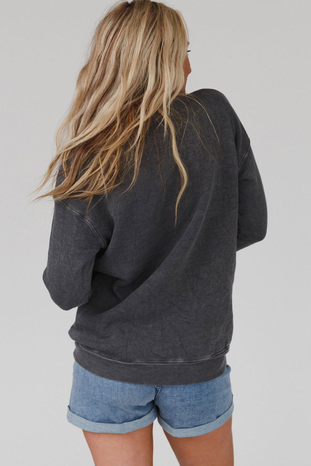 Gray COOL MOMS CLUB Drop Shoulder Sweatshirt Sweatshirts & Hoodies JT's Designer Fashion