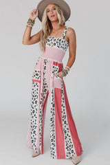 Leopard Color Block Mix Print Pocketed Jumpsuit Jumpsuits & Rompers JT's Designer Fashion