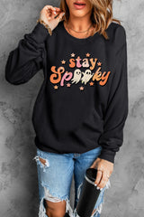 Black Halloween stay Spooky Graphic Sweatshirt Graphic Sweatshirts JT's Designer Fashion