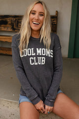 Gray COOL MOMS CLUB Drop Shoulder Sweatshirt Sweatshirts & Hoodies JT's Designer Fashion