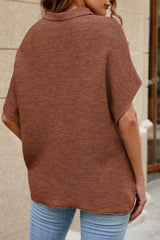 Apricot High Neck Short Bat Sleeve Sweater Sweaters & Cardigans JT's Designer Fashion
