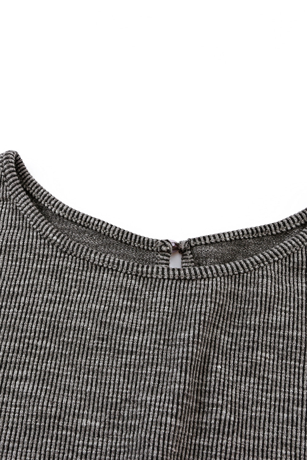 Gray Ribbed Elastic Waist Romper Jumpsuits & Rompers JT's Designer Fashion